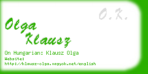 olga klausz business card